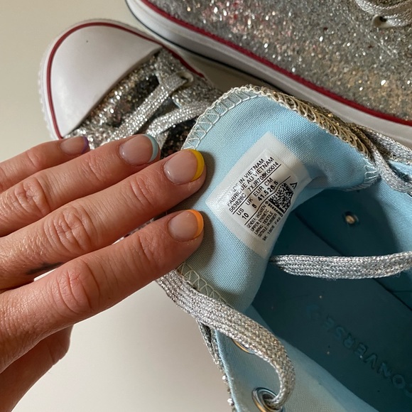 Chiarra Ferragni Converse high tops Glitter size 41.5 - Picture 2 of 5